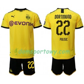 Koszulka Borussia Dortmund Pulisic 22 Dziecięcy Domowe Koszulki Piłkarskie 2019-2020 Krótki Rękaw